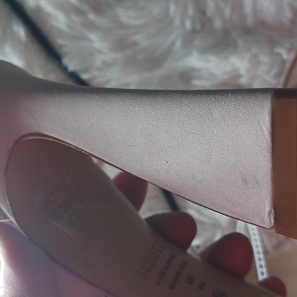 Schutz Kristy Nubuck Clear Vinyl Ankle Strap Dress Sandals Size 9B Rose Nude - Picture 10 of 13